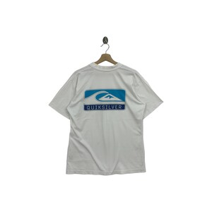 Rare!!Vintage QUIKSILVER surf tee big logo printed tshirt