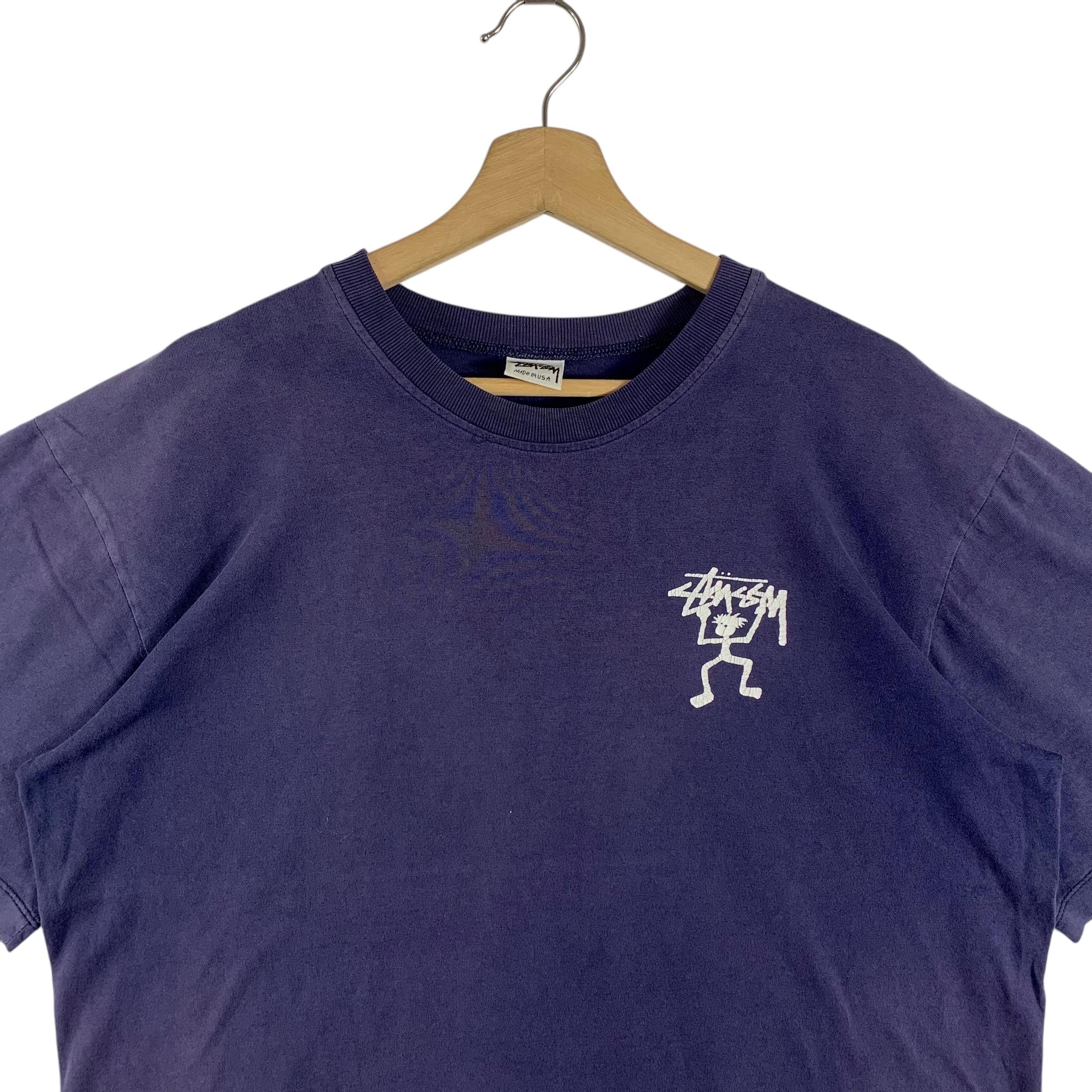 STUSSY STICKMAN Tシャツ ネイビー XL Vintage 90s STUSSY Stickman Big Printed Streetwear Tee - Etsy