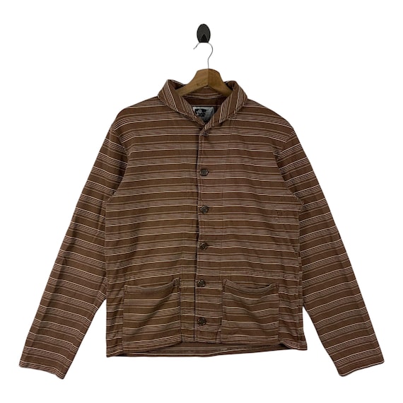 Engineered Garments, ENGINEERED GARMENTS stripe brown cardigan