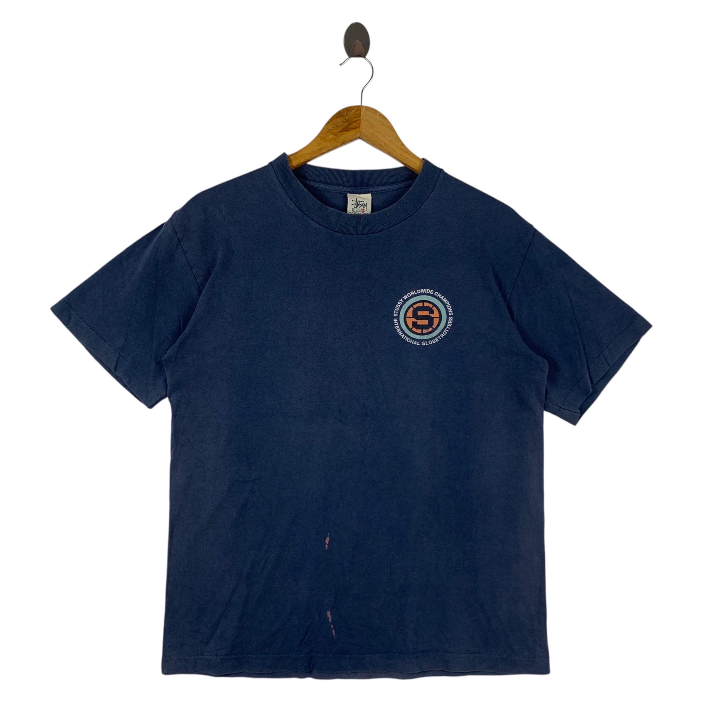 90s old stussy airmax95パロディネイビーTシャツ　M Vintage 90s STUSSY Back Hit Big Logo Tee - Etsy