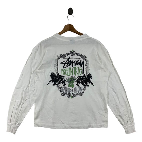 Vintage 90s STUSSY Feelin Irie Big Back Hit Printed Long Sleeve
