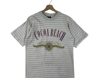 Vintage 90s COCOA BEACH hawaii big logo Surfing tee
