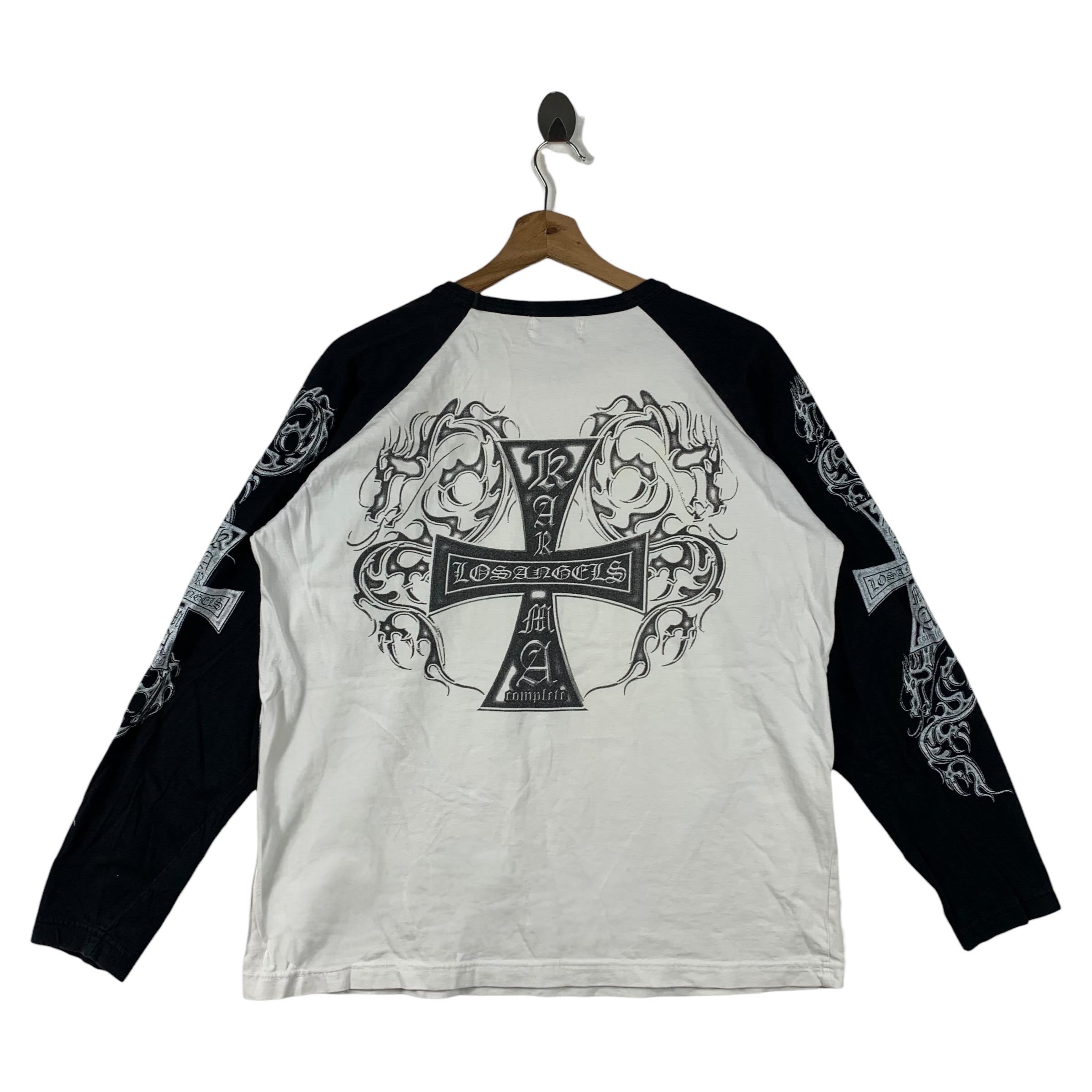 Vintage Karma Complete Los Angeles Gothic Cross Raglan Long Sleeve