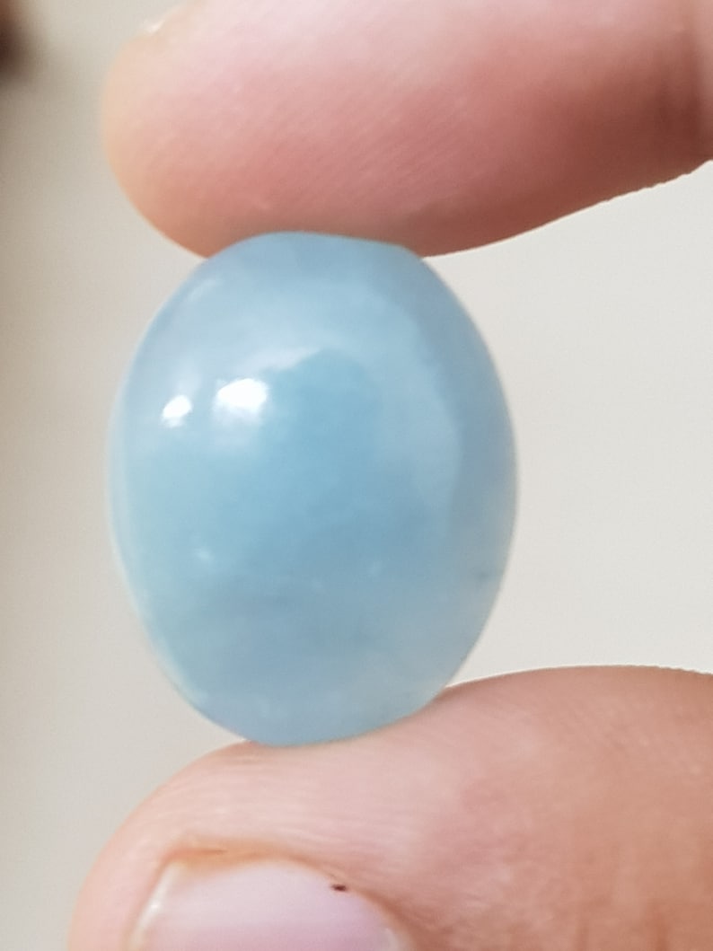 Aquamarine Oval Shape 24x18x8 mm Cabochon Loose Gemstone 21.70 Cts