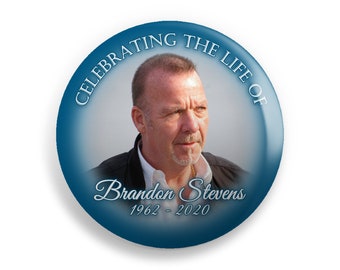 Custom Memorial Photo Buttons | In Loving Memory Funeral Pins | Celebration of Life Keepsake Gifts