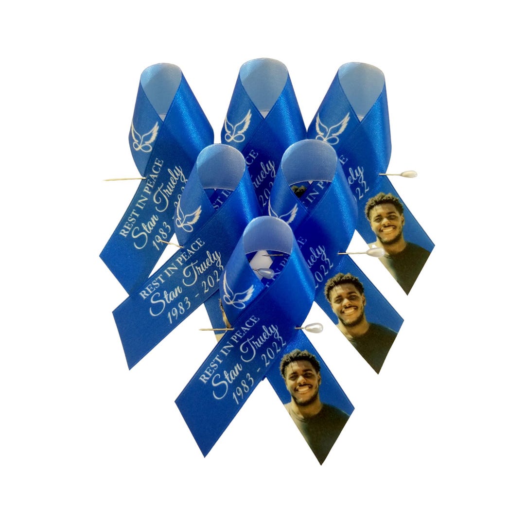 Memorial Ribbon Sticker Personalized Memorial Ribbon for Celebration of Life: Choose Your Own ...