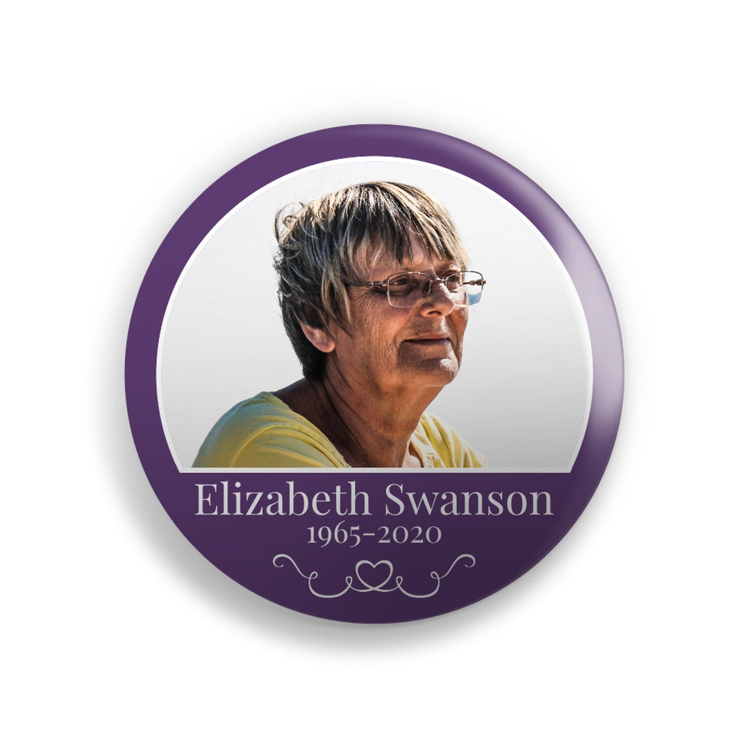 Custom Memorial Button Pins or Memorial Keepsake 2.25 or 3