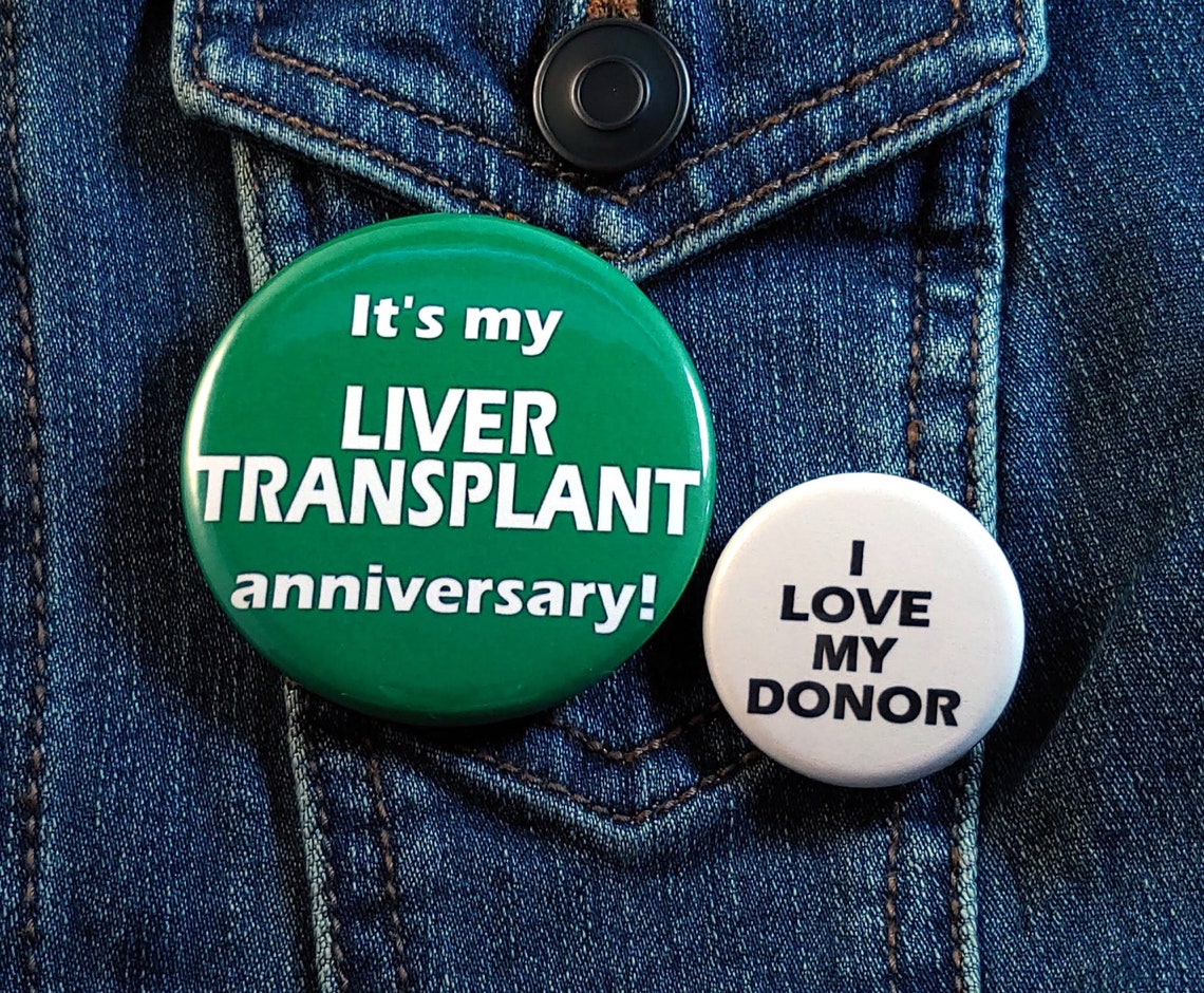 Liver Transplant Anniversary Button Pin Heart Transplant Etsy