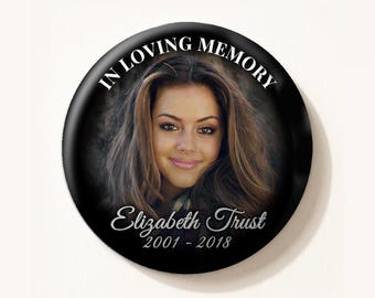 Custom Memorial Photo Buttons | Funeral Favors | Personalized Celebration of Life Keepsakes