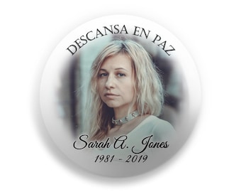 Custom Button Photo Pins for Memorial and Celebration of Life Funeral Favors