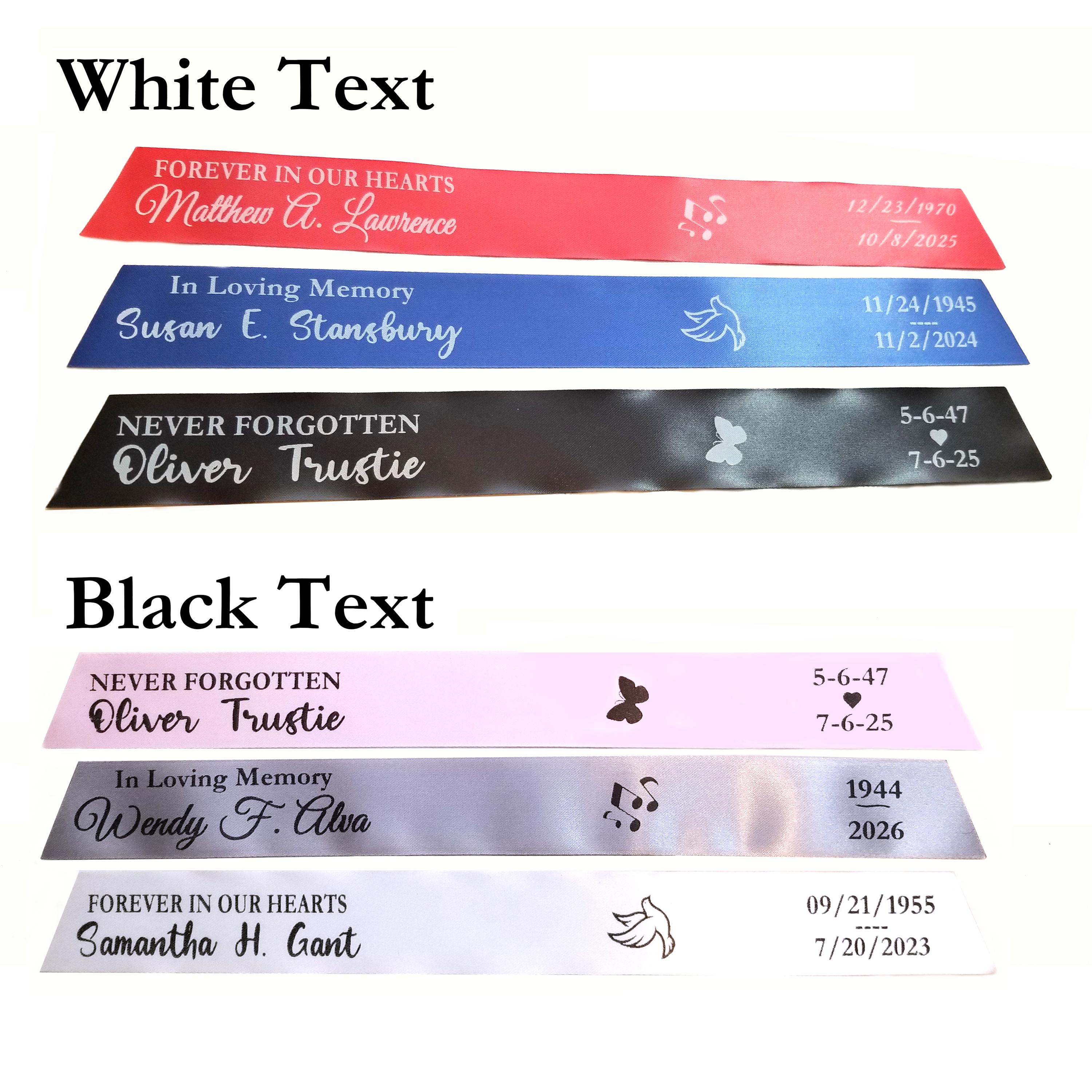 Custom Funeral Ribbons Personalized Memorial Ribbon With Gold or Silver Foil – Funeral Ribbon ...