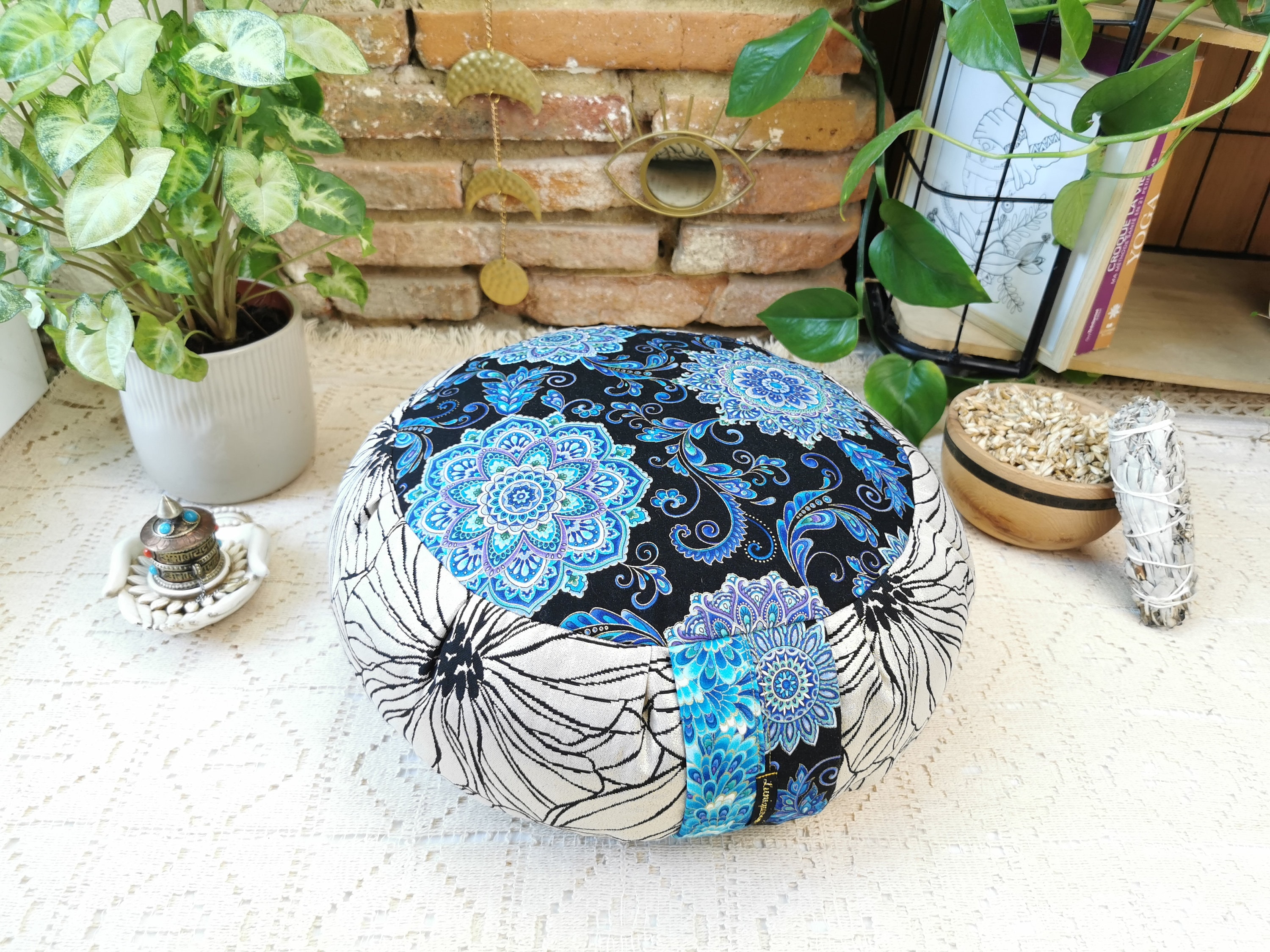 Coussin de Méditation Haut Gamme en Balles d'épeautre Bio/Zafu Yoga