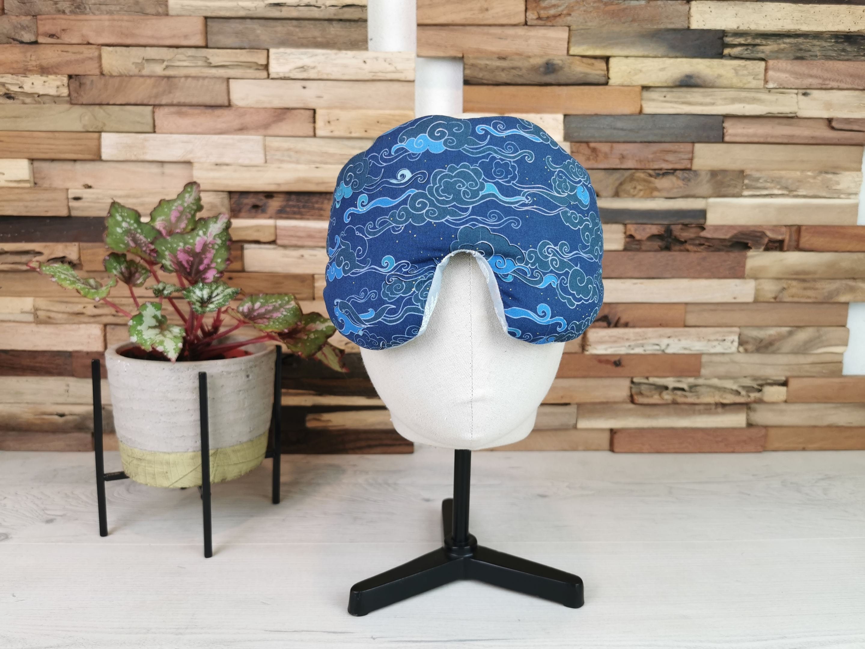 Masque de Nuit Bio/Coussin Yeux Relaxation Masque Sommeil et Voyage Eye Pillow Graines Lin Bio Coton