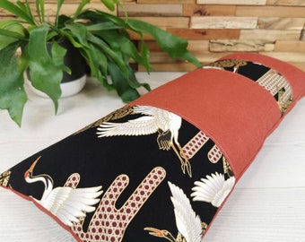 Shiatsu and designer sofa cushion. Small yoga bolster with removable cover, filled with organic spelled husk