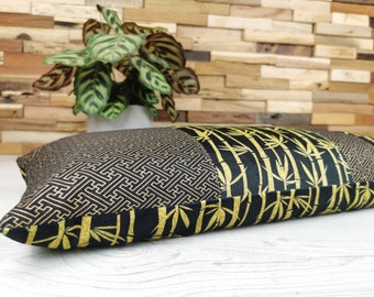 Shiatsu and designer sofa cushion. Small yoga bolster with removable cover, filled with organic spelled husk