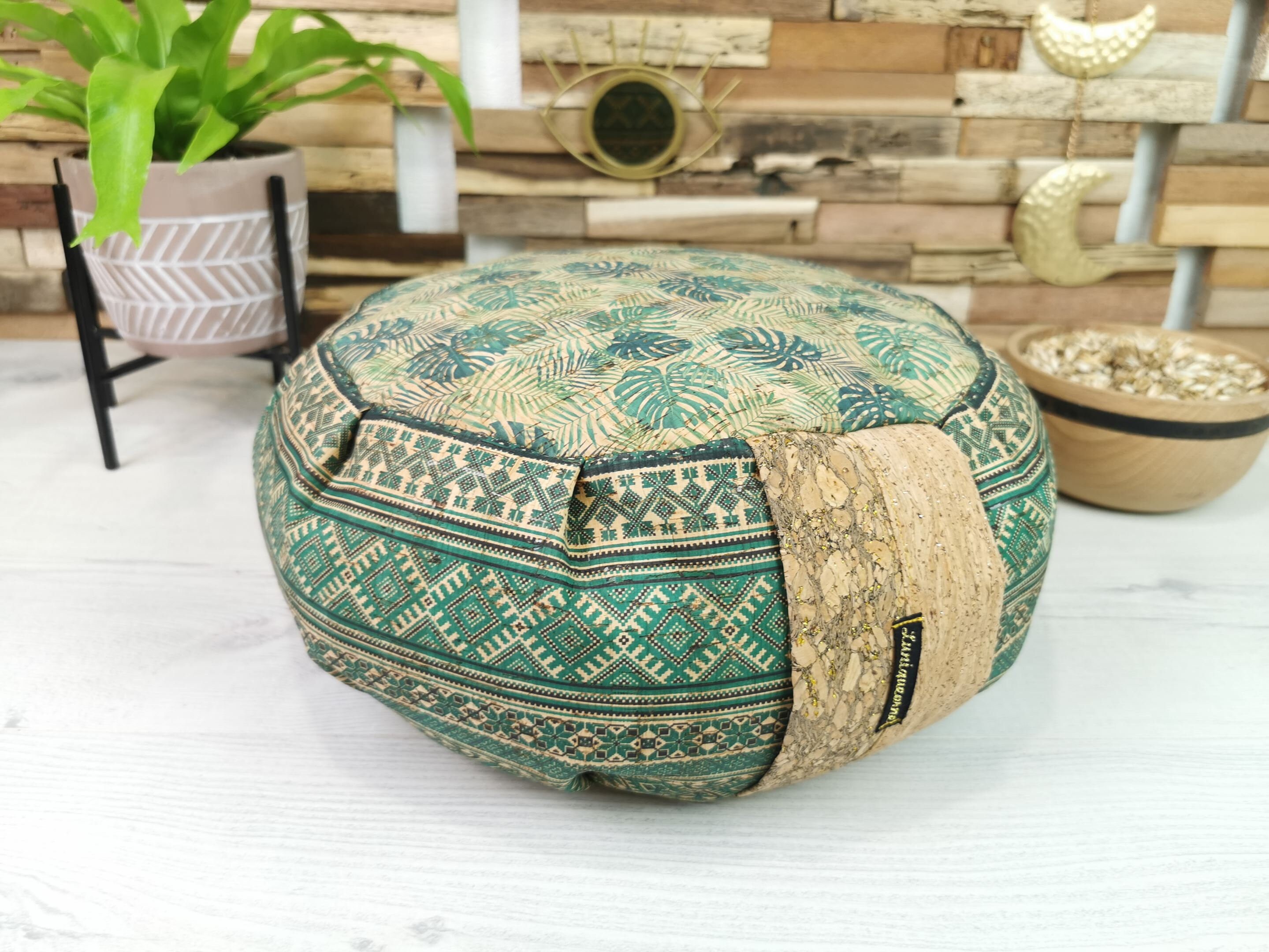 Coussin de Méditation et Yoga en Liège Luxe Garnis Balle d'épeautre Bio/Zafu Fait Main France