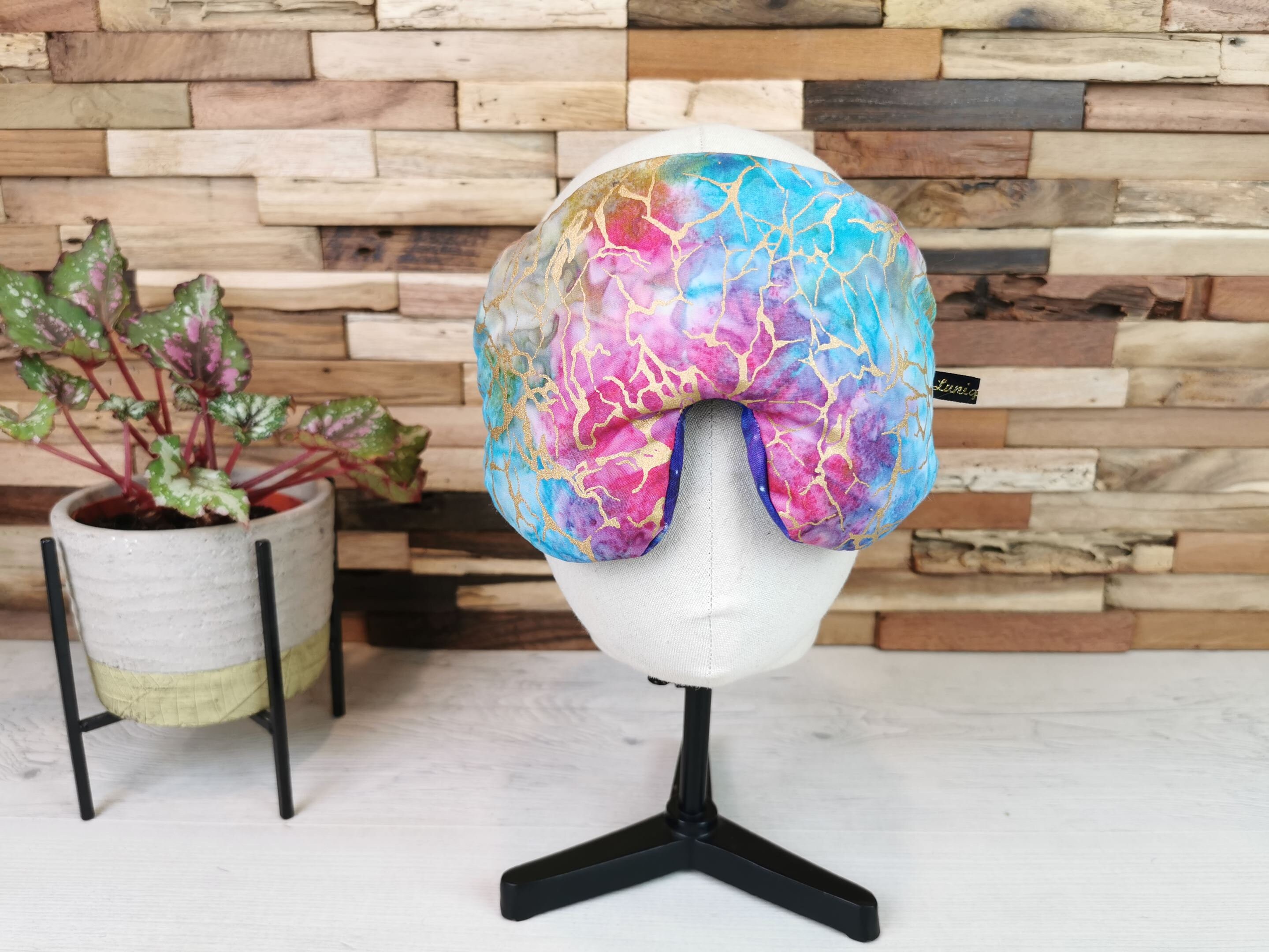 Masque de Nuit/Coussin Yeux Relaxation Masque Sommeil et Voyage Eye Pillow Graines Lin Bio Coton Cré