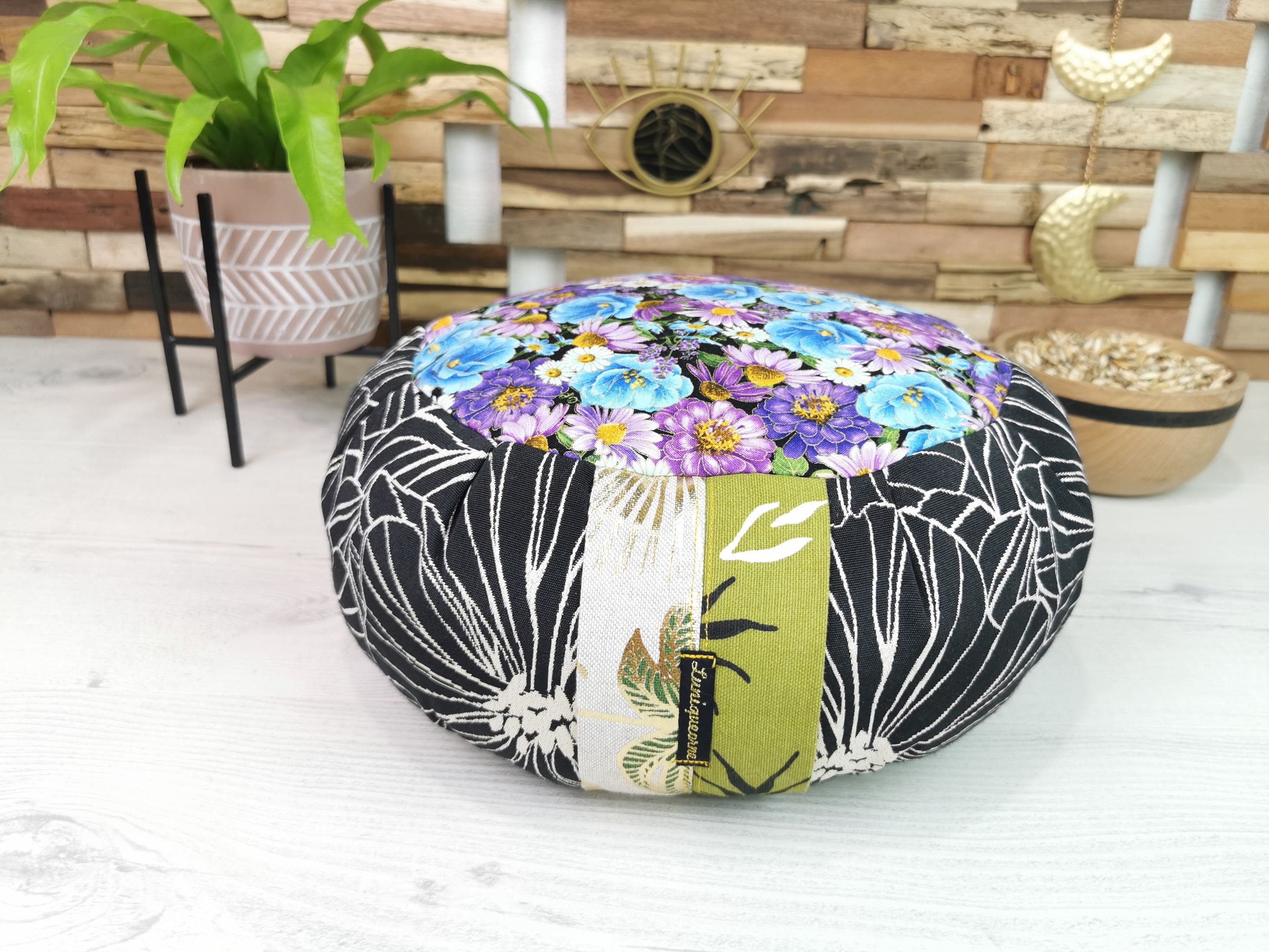 Zafu de Yoga Haut Gamme en Balles d'épeautre Bio/Coussin Méditation