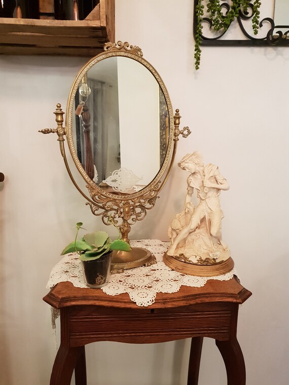 vintage table mirror