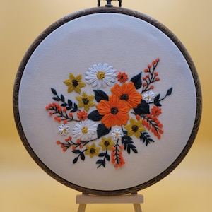 Floral Embroidery Hoop Art: Hand-Stitched Garden Flowers