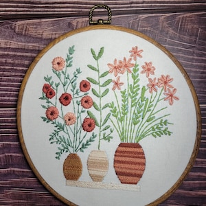 Floral Embroidery Hoop Art: Hand-Stitched Garden Flowers
