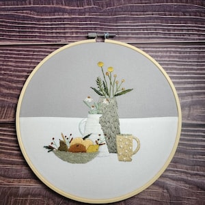 Floral Vase Embroidery Hoop Art: Hand-Stitched Home Decor