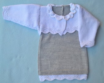 Robe De Bebe En Tricot Etsy Robe De Bebe En Tricot Etsy