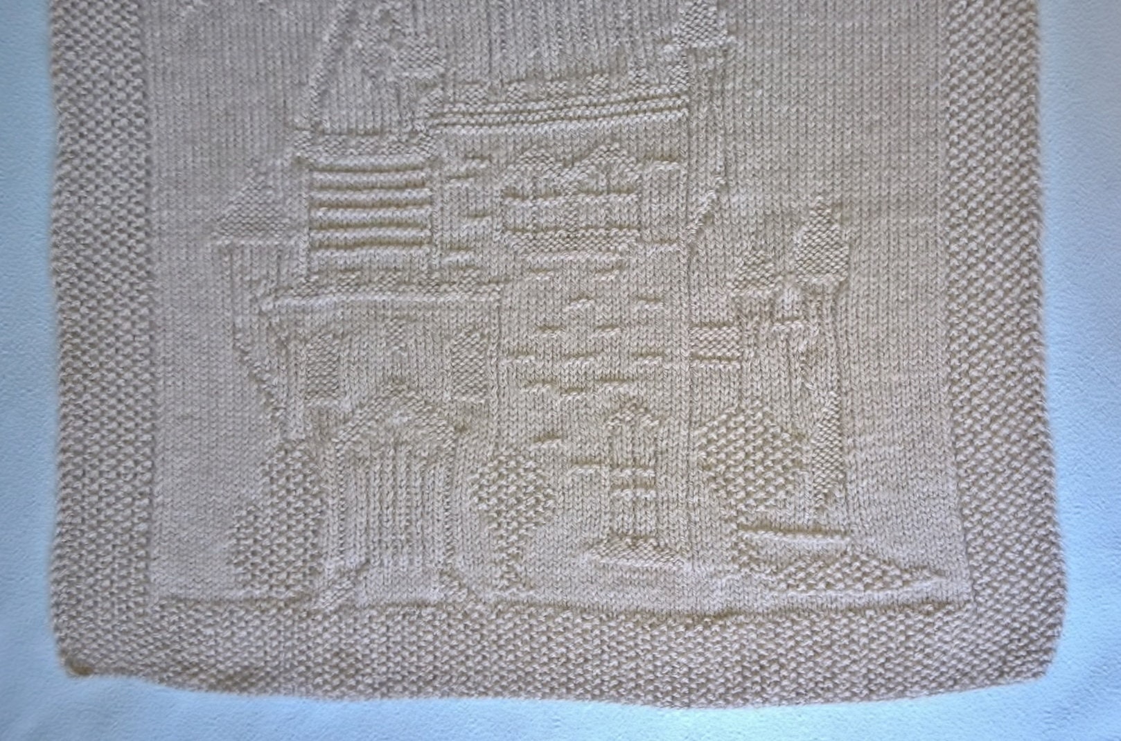 Gray Handmade Knitted Castle Fort Pattern Blanket for Baby - Etsy
