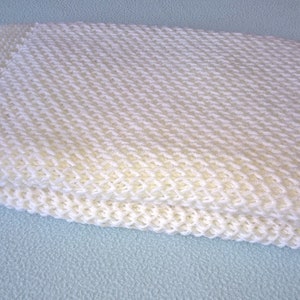 Handmade knitted baby ecru merino blanket