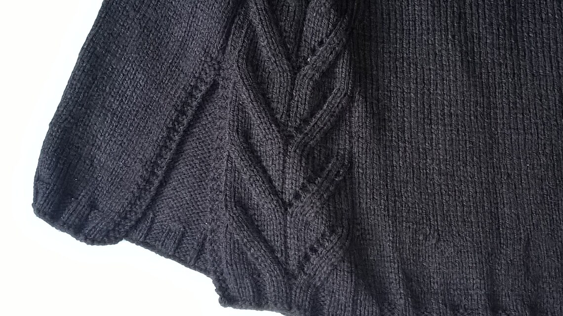 Pull Vintage Fait Main En Pur Laine - Taille 36/38 - Ancien - Occasion Très Bon État