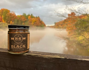 H&K Black | Gourmet Spice Blend | Handcrafted Blackening Seasoning | 4.5oz in Glass Jar | Vegan | Gluten Free