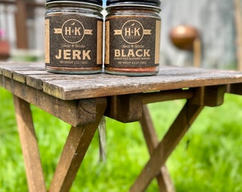 H&K Nomad Collection | Gourmet Global Spice Blends | Blackening Spice | Jerk Seasoning | Glass Jars | Vegan | Gluten Free