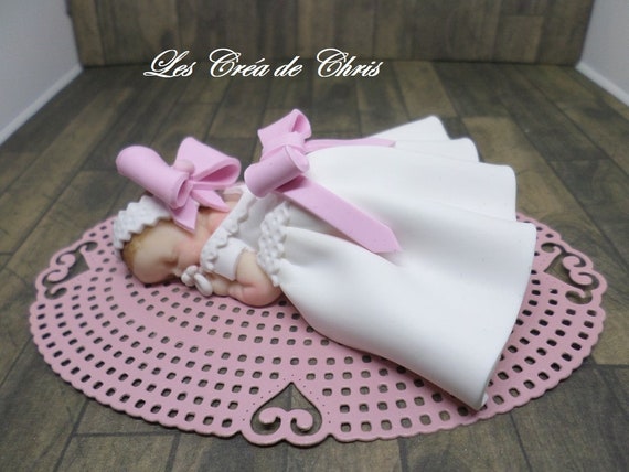 Bebe Fimo Fille Robe De Bapteme Etsy