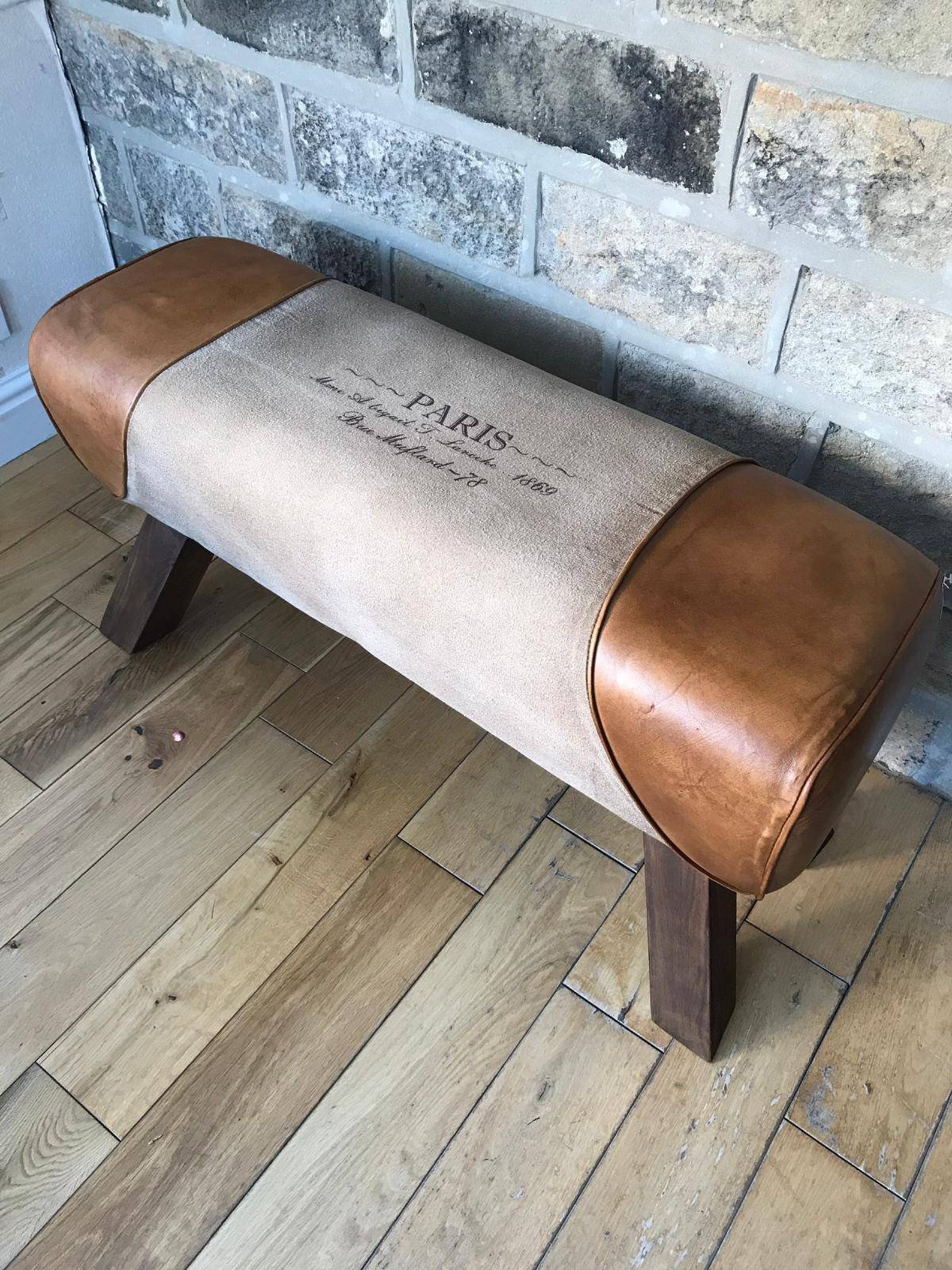 Genuine Leather and Canvas Bench Pommel Horse Style Etsy UK