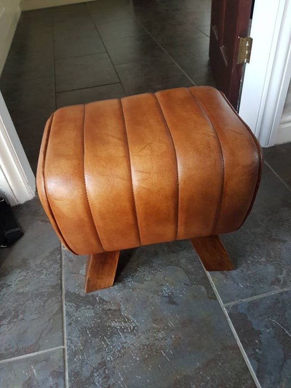 Genuine Leather Foot Stool Pouffe Pommel Horse Style Bench Etsy