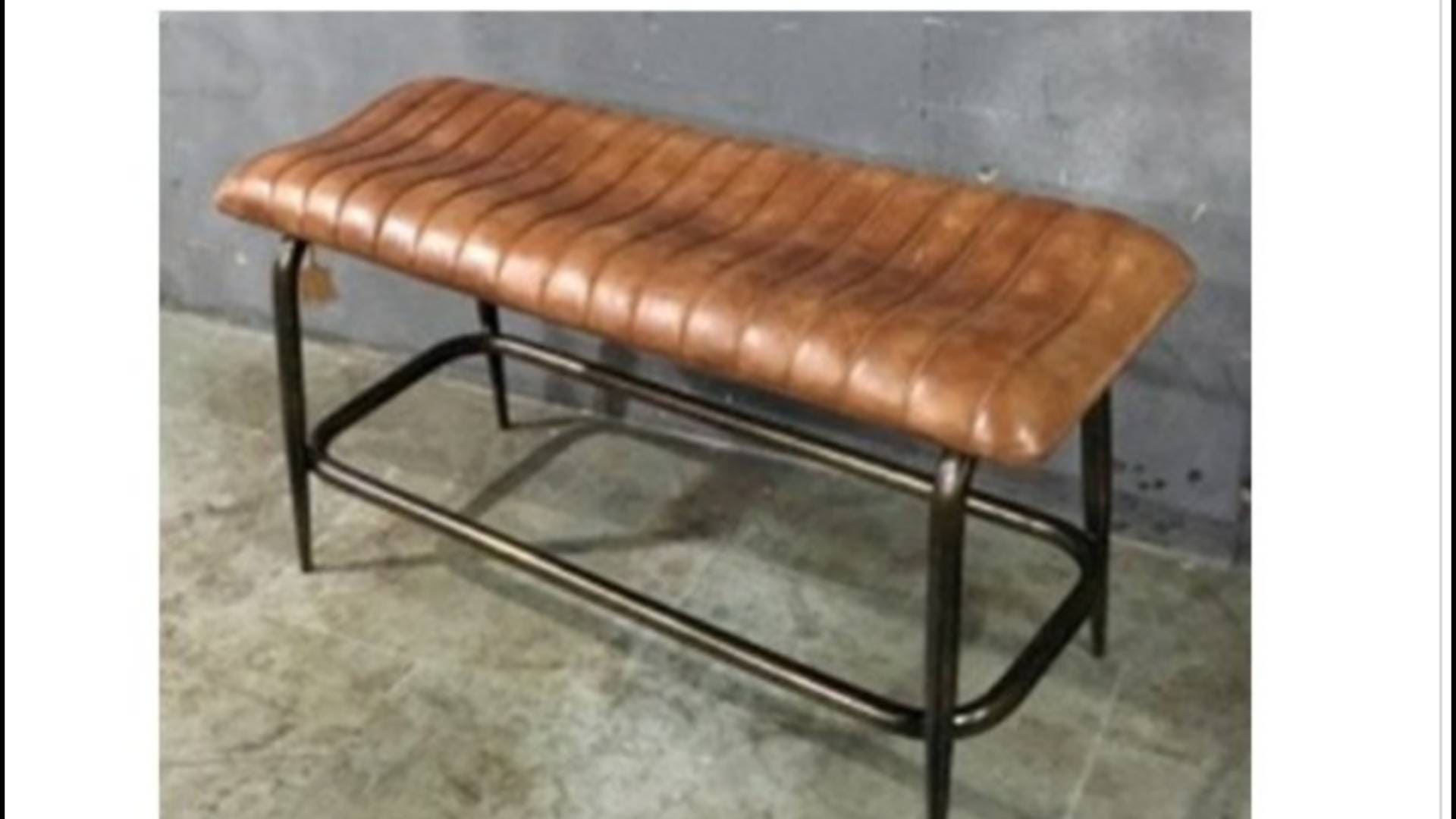 Industrial leather bench deals