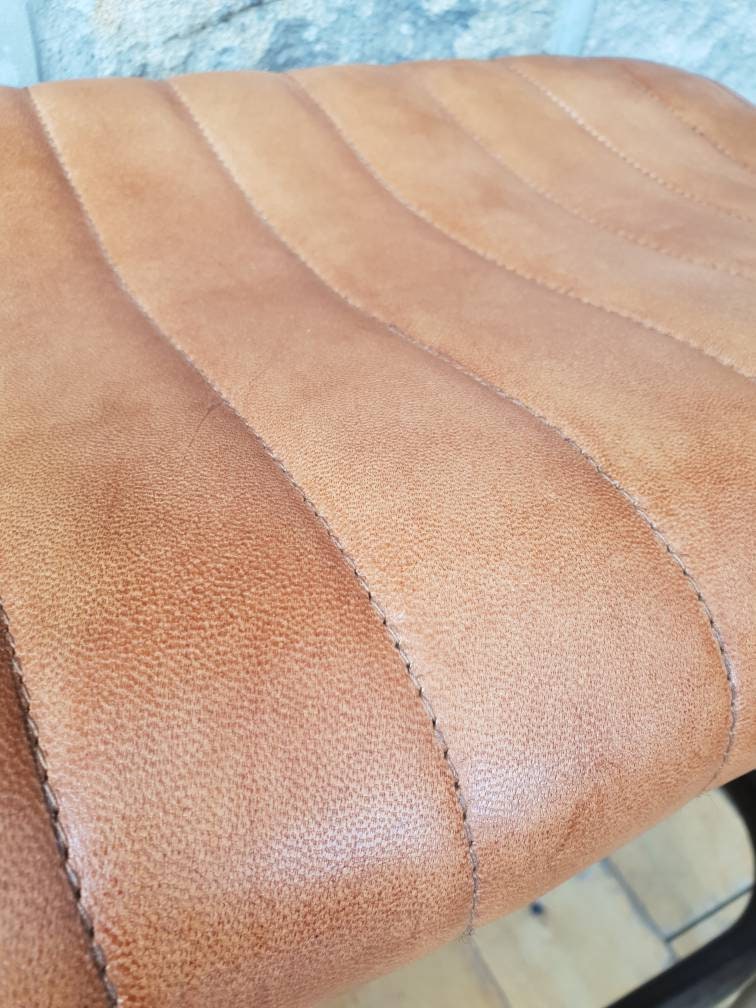 Industrial Style Leather Bench Etsy UK