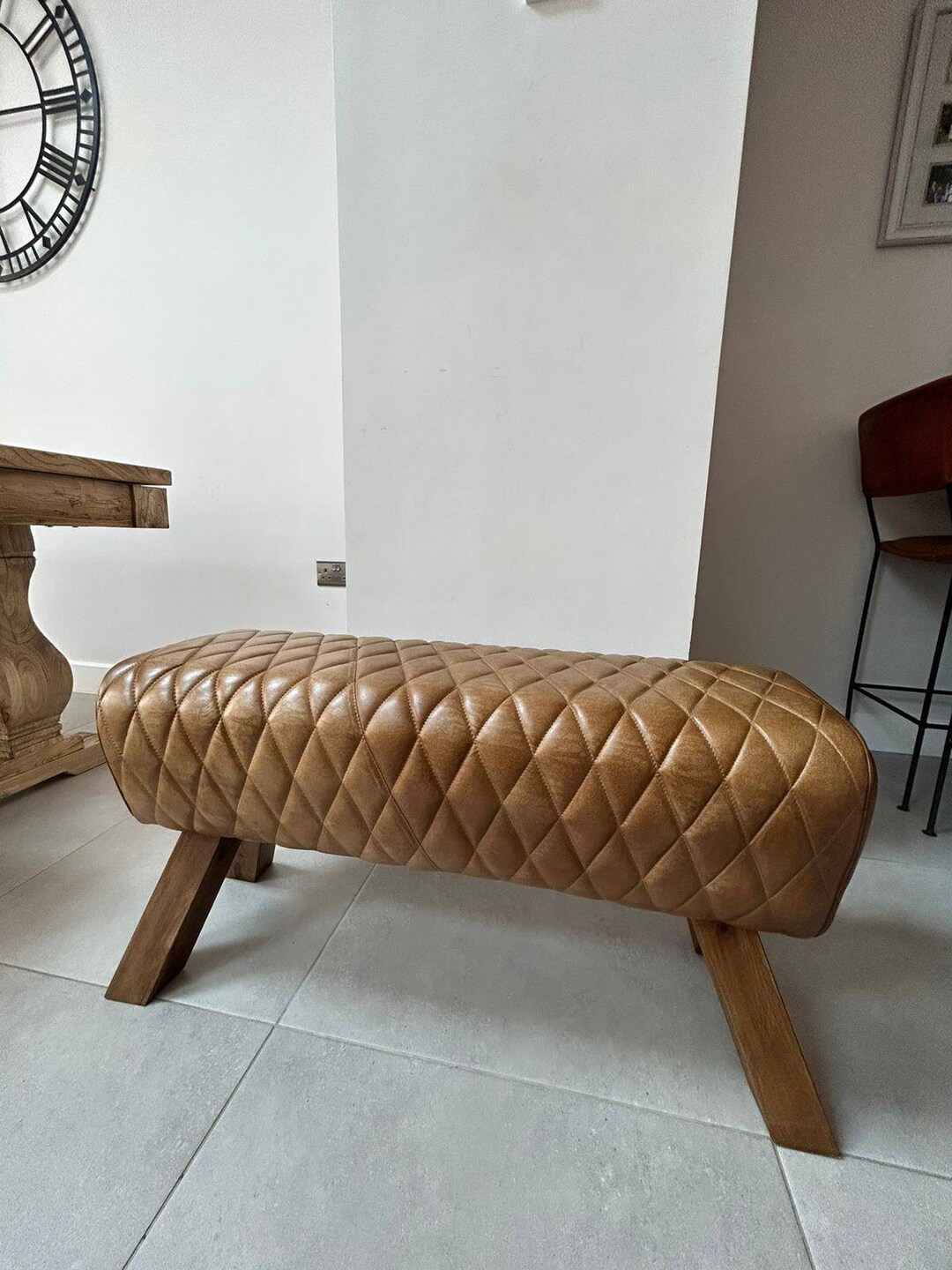 Leather Bench Pommel Horse Vintage Style Bench Dining Bench Etsy UK
