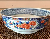 Vintage Tiffany and Co. Imari Porcelain Bowl Gilded Rim Peony Motif Chinoiserie Japan Tiffany