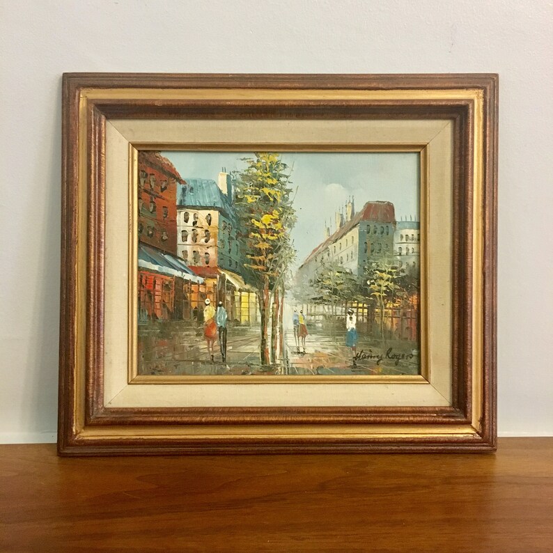 Vintage Signed Henry Rogers Oil Painting on Canvas Paris Etsy