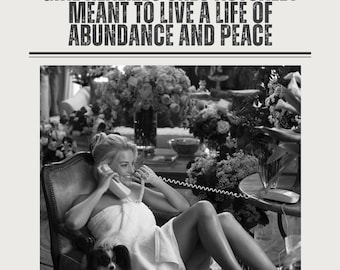 Abundance and Peace Art Print | Feminist Wall Art | Positive Affirmation Poster | Iconic New York Women Print | Modern Home & Office Decor