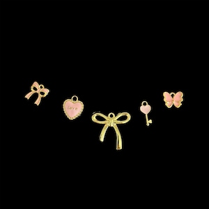 Pink Bow Charm Set