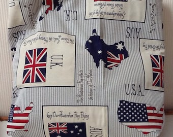 Canvas tote bag grey flags