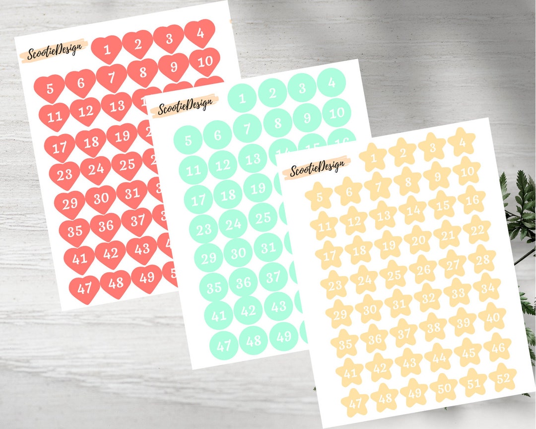 Weekly Numbers Planner Stickers Happy Planner Erin - Etsy