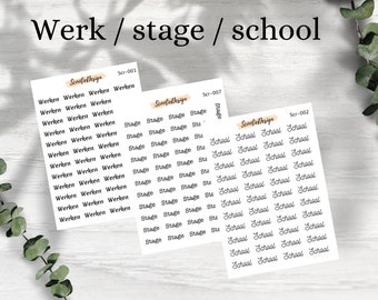 Werk/ stage/ school - planner sticker - Mascha Planner - Erin condren - Happy planner - Bullet journal