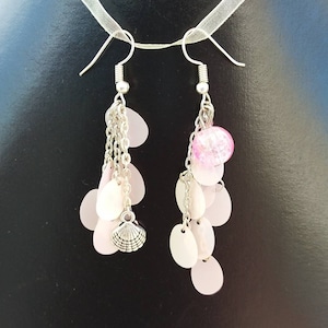 Boucles D'oreilles Chandelier En Argent 925 Avec Coquillages – Style Lustre, Sans Emballage