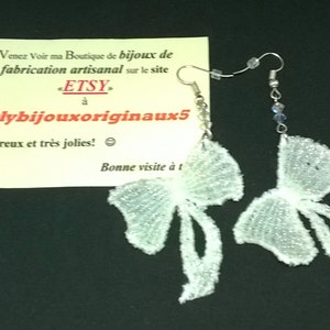 Earrings lace and bow image 1