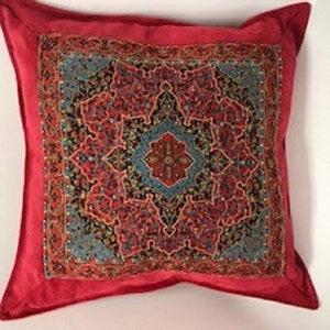 Authentic Turkic Ceramic motif Pillowcase-Red