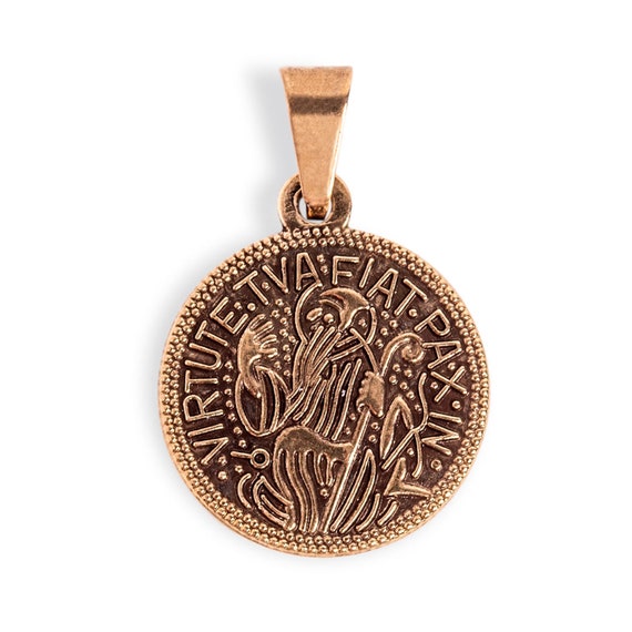medallas colgante collar acero inoxidable patrón San Benedicto San benito