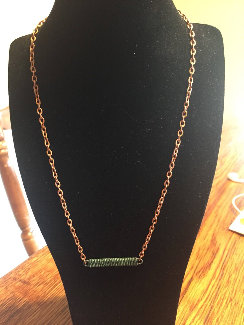 Patina /& Copper Bar Necklace
